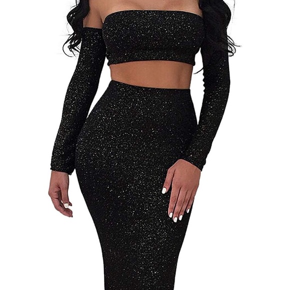 ✨BLACK SAN MATEO OFF THE SHOULDER 2 PEICE SET - Picture 3 of 3